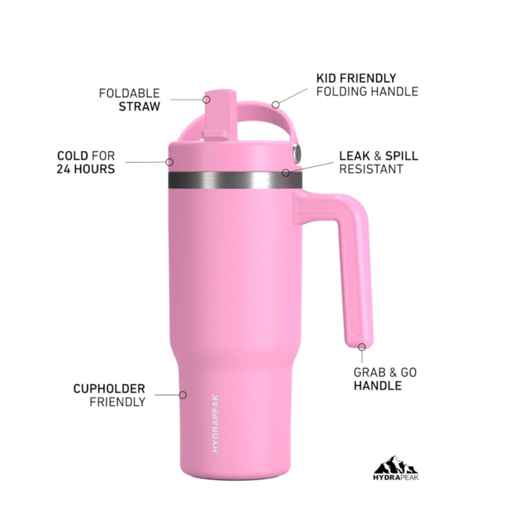 New Hydrapeak Voyager 18oz Tumbler Handle Stainless Steel bottle cherry & pink⭐️ - Picture 17 of 17